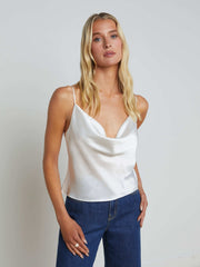Calista Silk Camisole in White