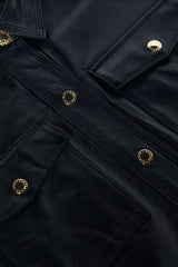Avina Leather Shirt in Black