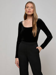 Jelena Velvet Top in Black