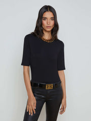 Saundra Jersey Tee in Black