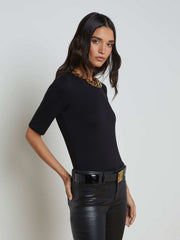 Saundra Jersey Tee in Black