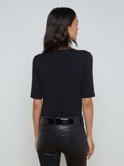 Saundra Jersey Tee in Black