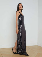 Karma Sequin Maxi Dress in Black