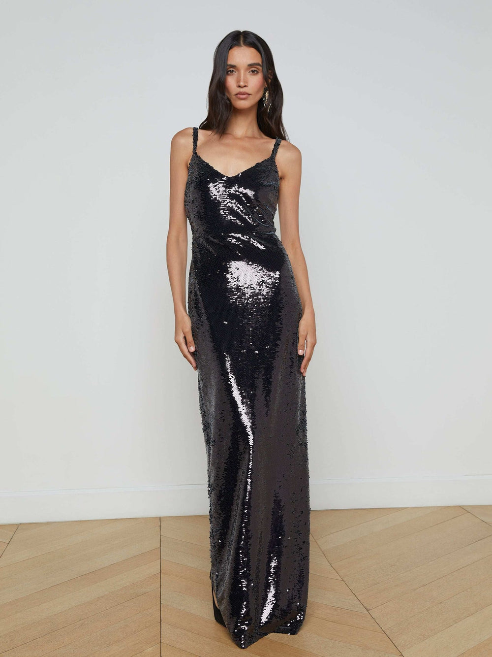 Karma Sequin Maxi Dress in Black