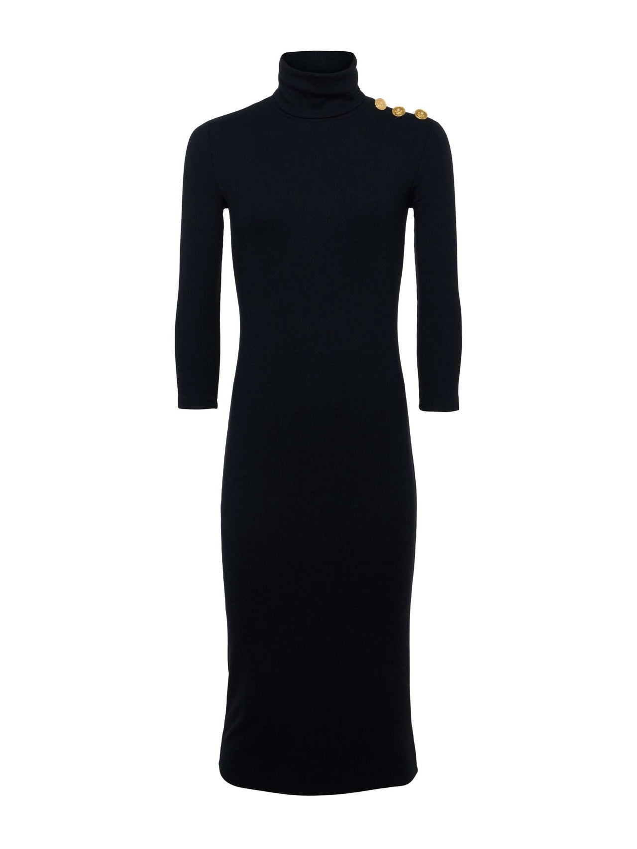 Voletta Turtleneck Knit Dress in Black