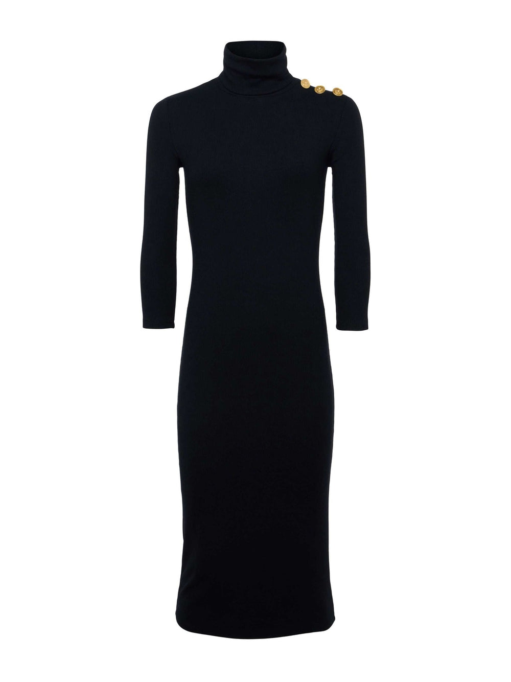 Voletta Turtleneck Knit Dress in Black