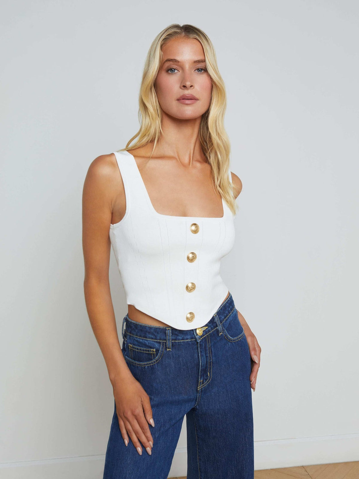Saga Top in Ivory/Gold