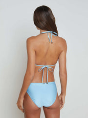 Annabelle Triangle Bikini Top in Sky Blue