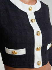 Adaline Cardigan Cover-Up in Black/White