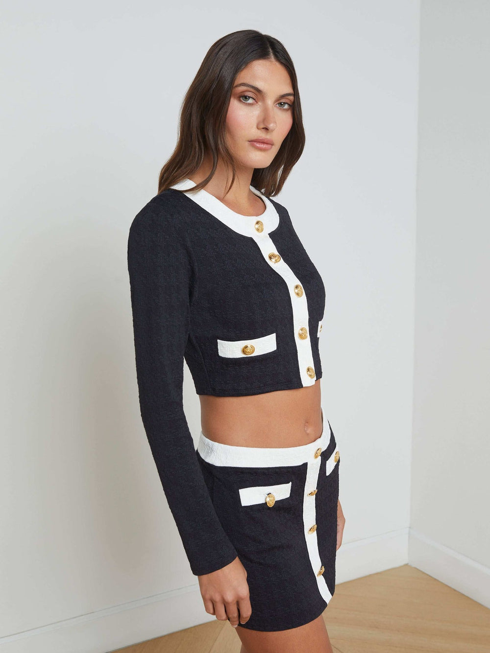 Adaline Cardigan Cover-Up in Black/White
