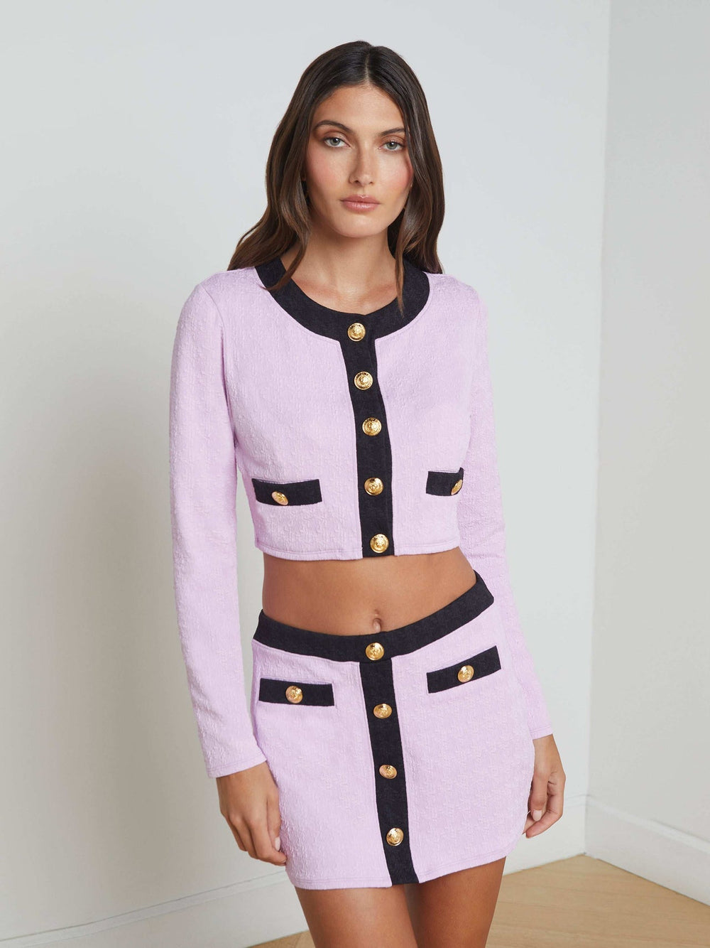 Adaline Cardigan Cover-Up in Light Violet/Black