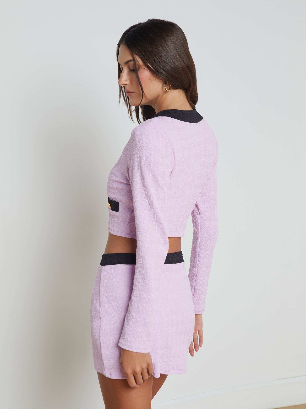 Adaline Cardigan Cover-Up in Light Violet/Black
