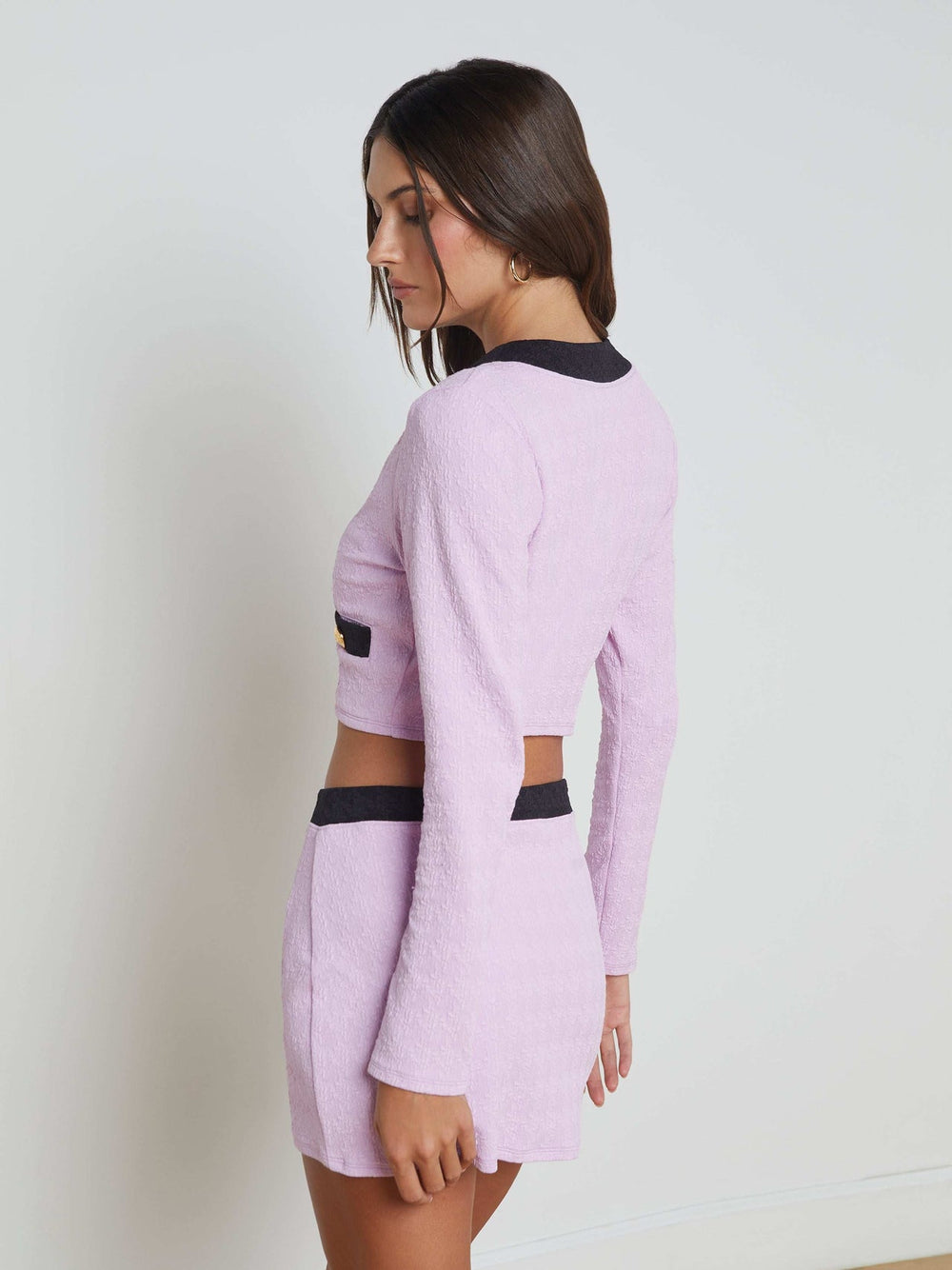 Adaline Cardigan Cover-Up in Light Violet/Black