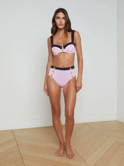 Alexandria Bikini Top in Light Violet/Black