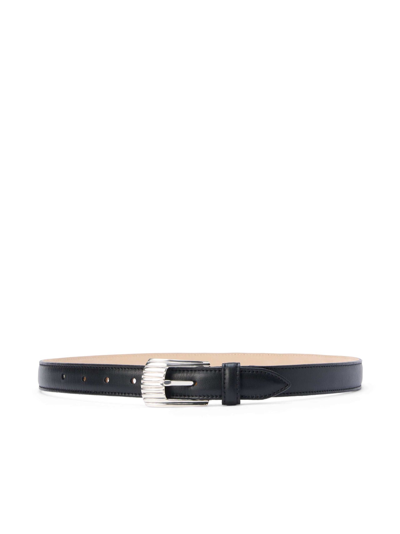 Ines Belt in Black Smooth