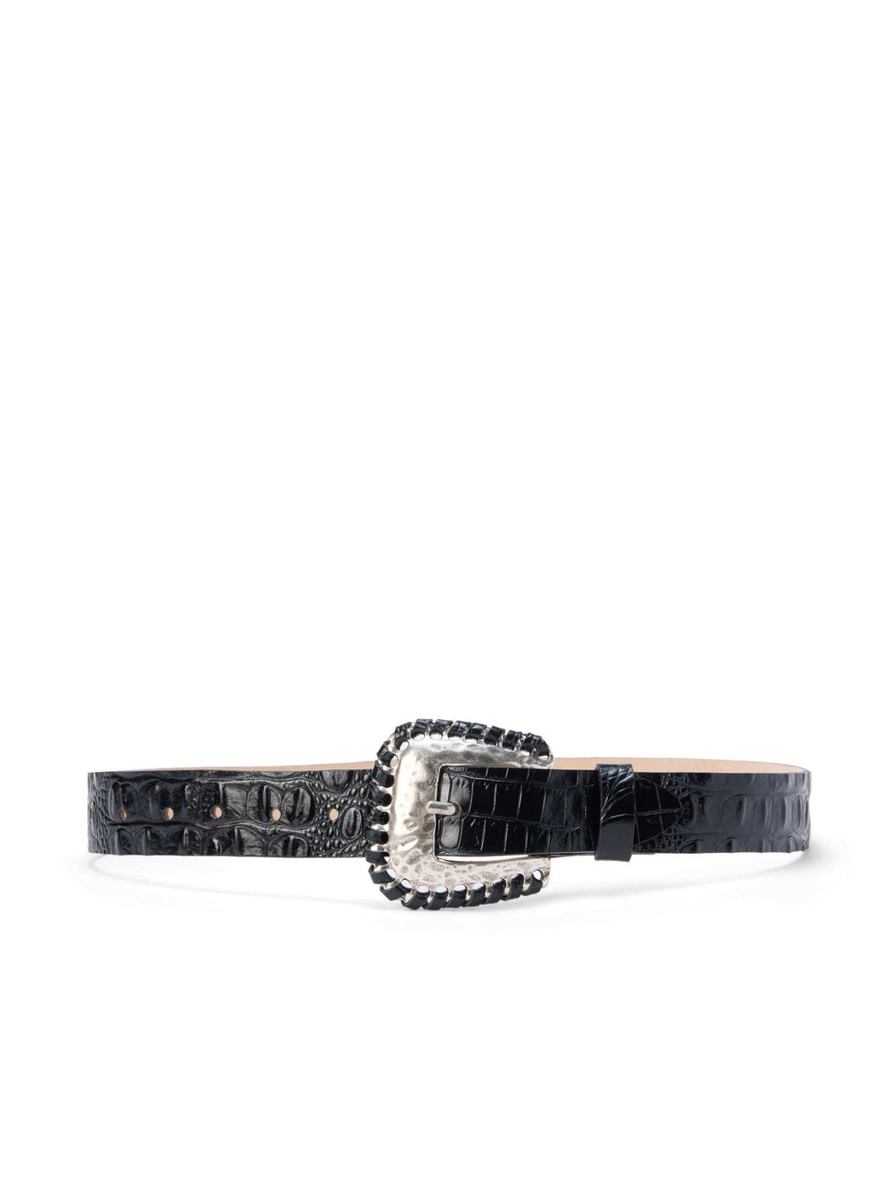 Brisa Belt in Black Croc Embossed