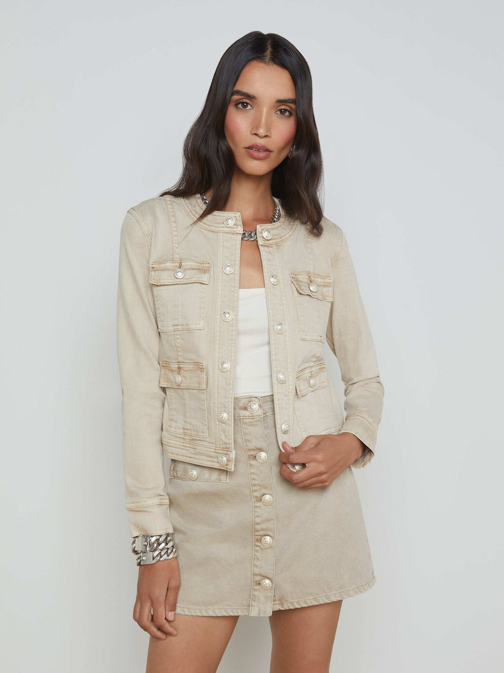 Yari Jean Jacket in Biscuit