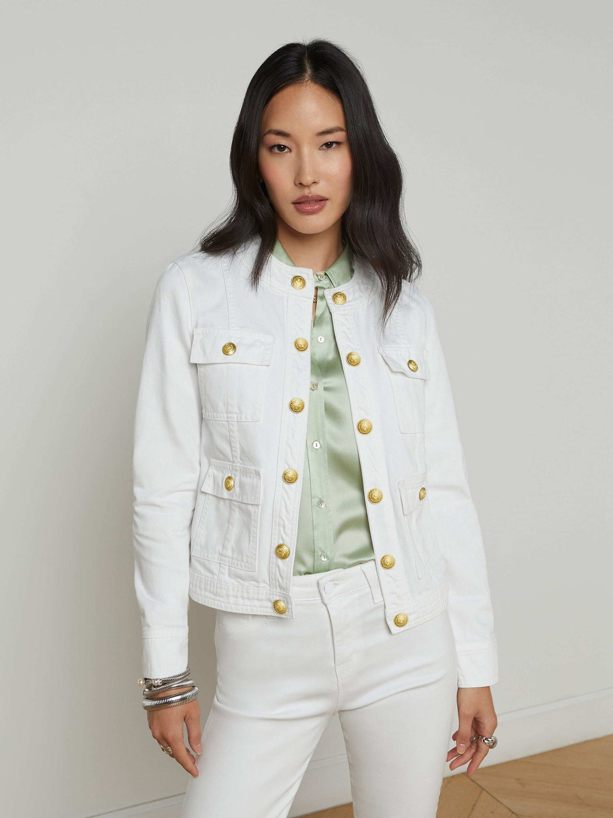 Yari Jean Jacket in Blanc