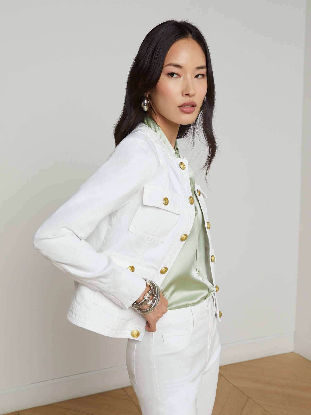 Yari Jean Jacket in Blanc