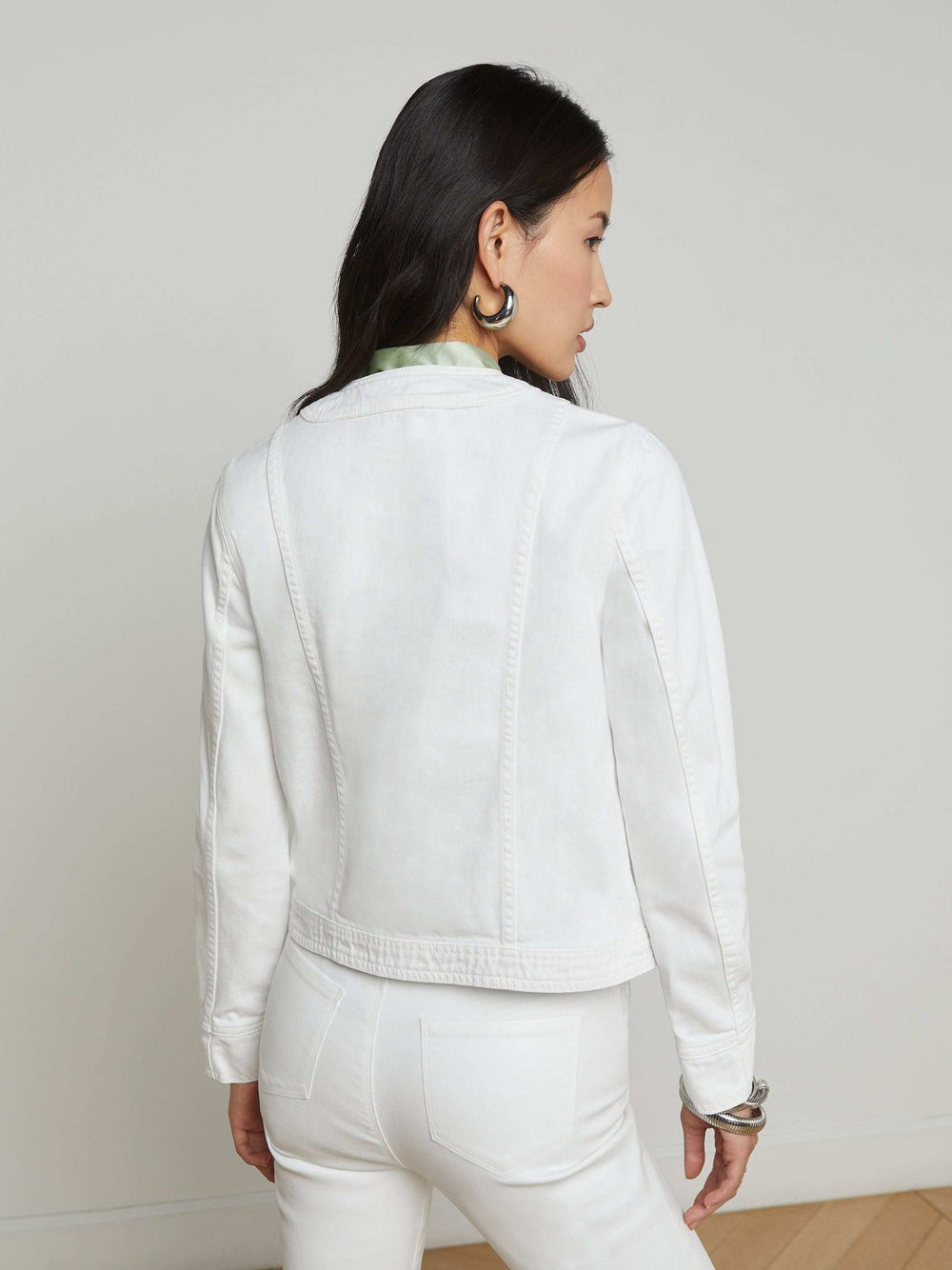 Yari Jean Jacket in Blanc
