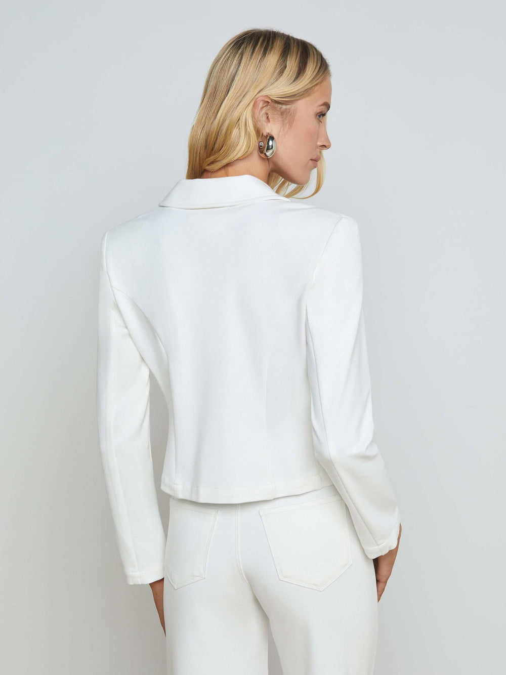 Wayne Open-Front Blazer in Ivory