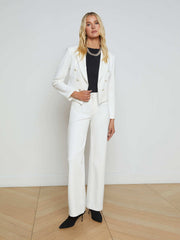Wayne Open-Front Blazer in Ivory