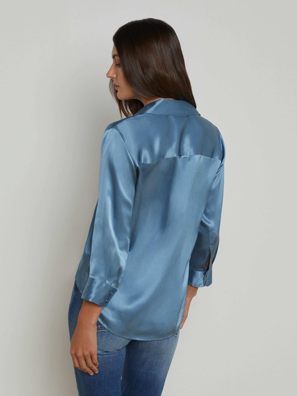 Dani Silk Blouse in Blue Mist