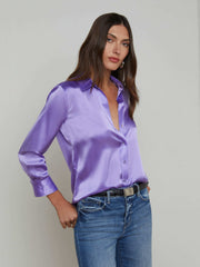 Dani Silk Blouse in Electric Purple