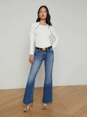 Gretchen Pullover in White/Gold
