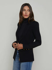 Chamberlain Knit Blazer in Black/Gold