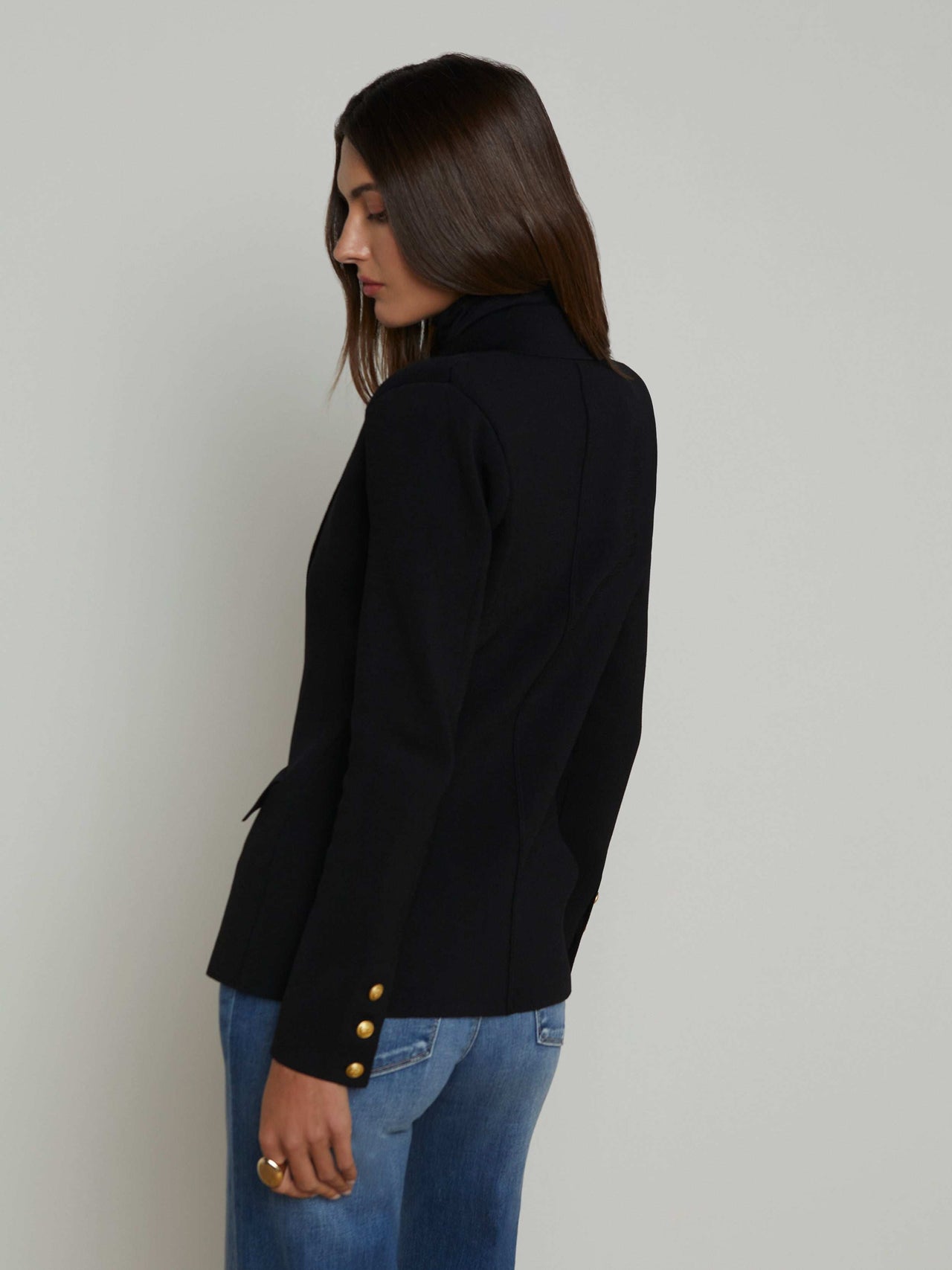 Chamberlain Knit Blazer in Black/Gold