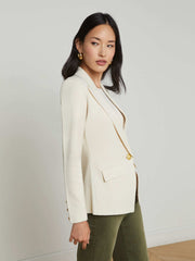 Chamberlain Knit Blazer in Ivory/Gold