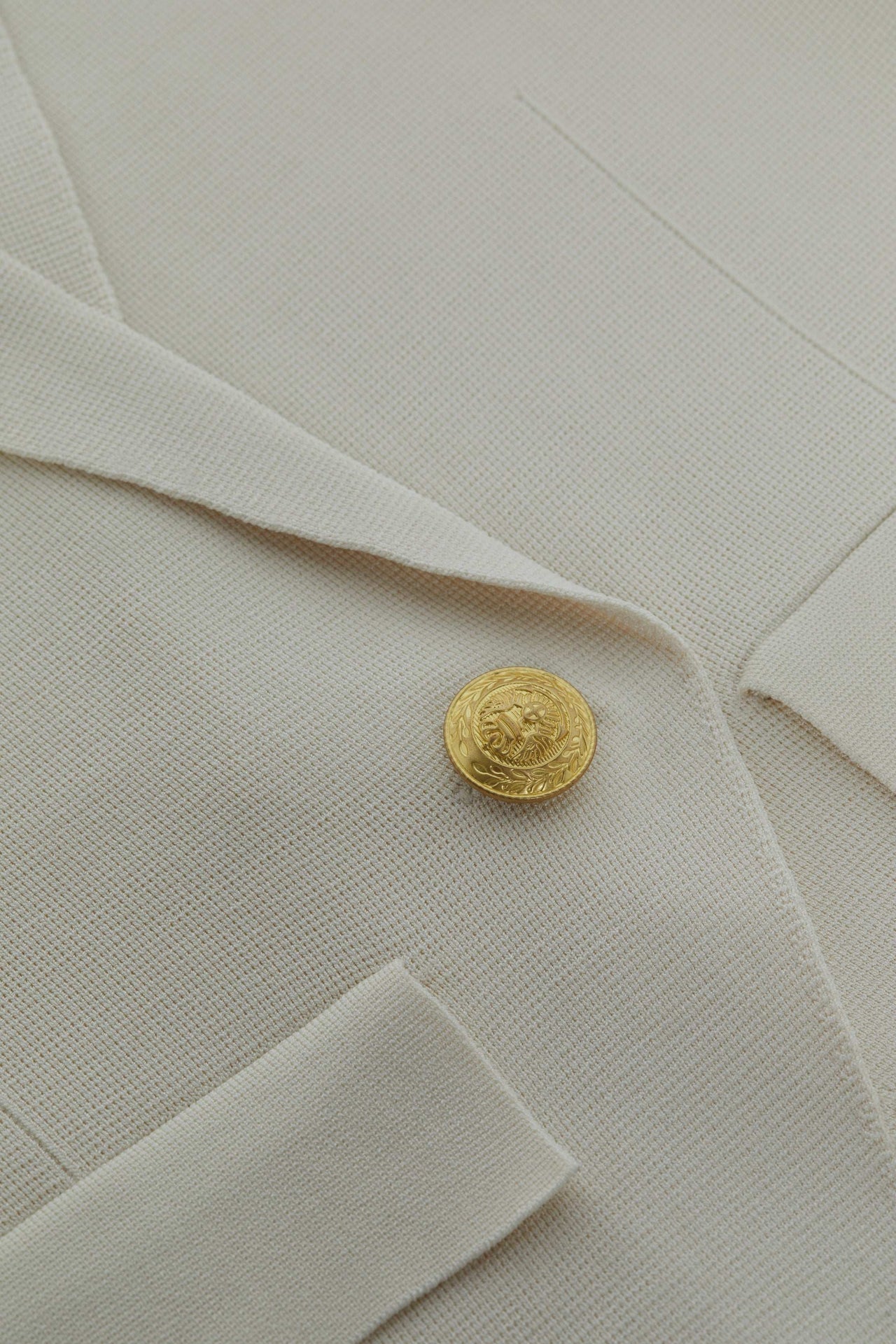 Chamberlain Knit Blazer in Ivory/Gold