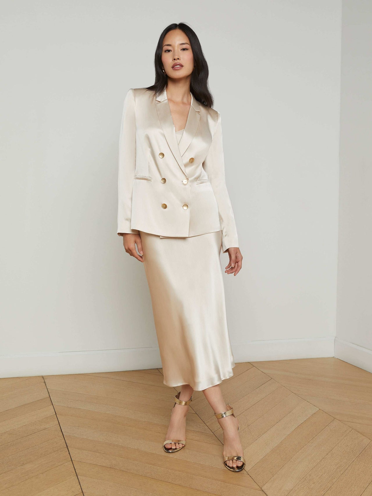 Colin Silk Blazer in Champagne