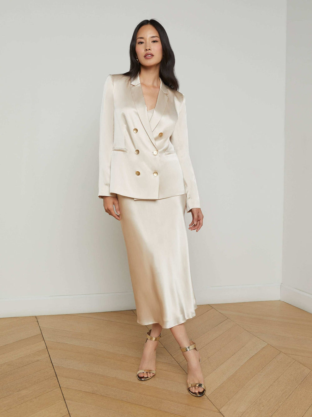 Colin Silk Blazer in Champagne