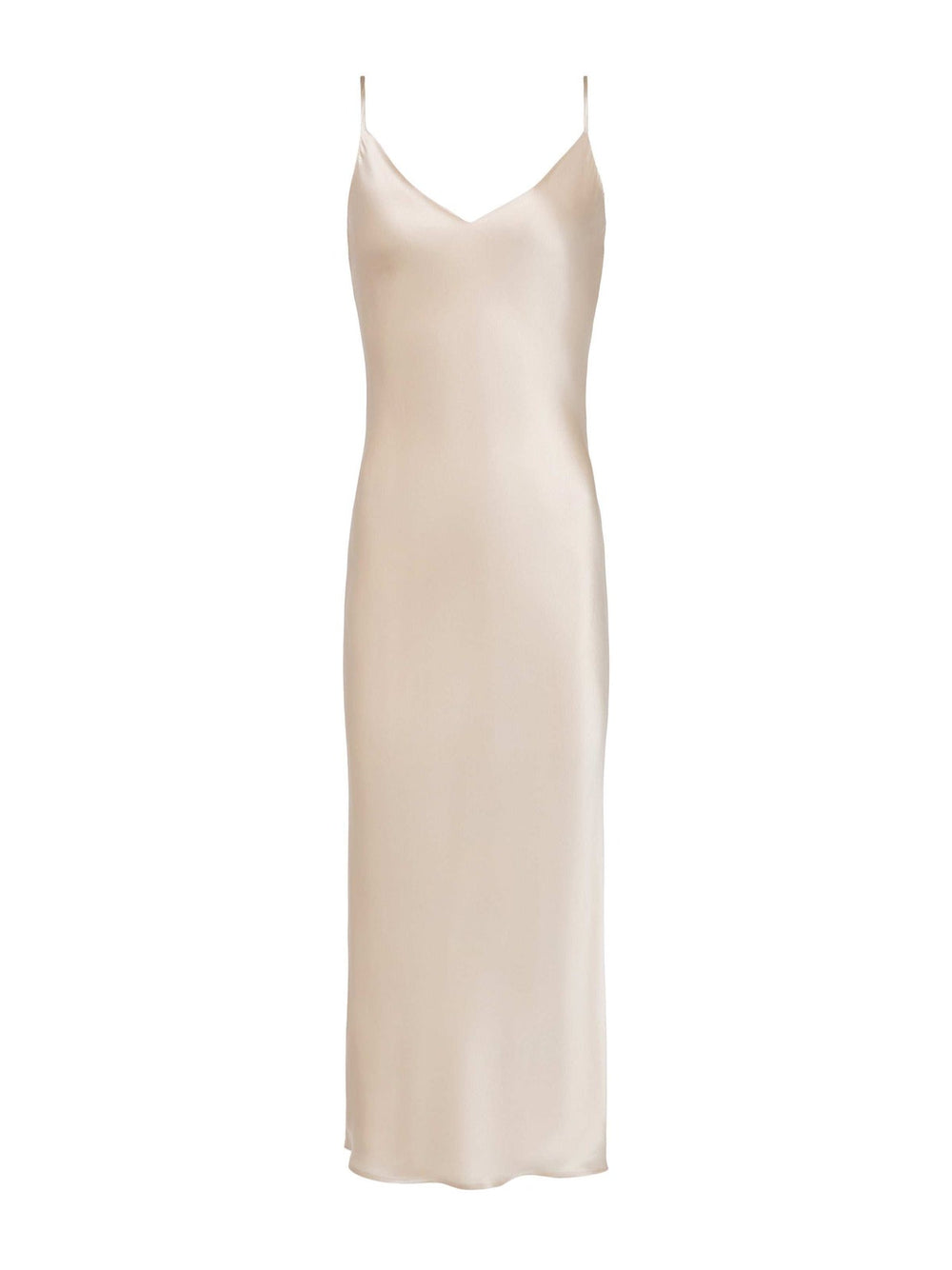 Seridie Silk Slip Dress in Champagne